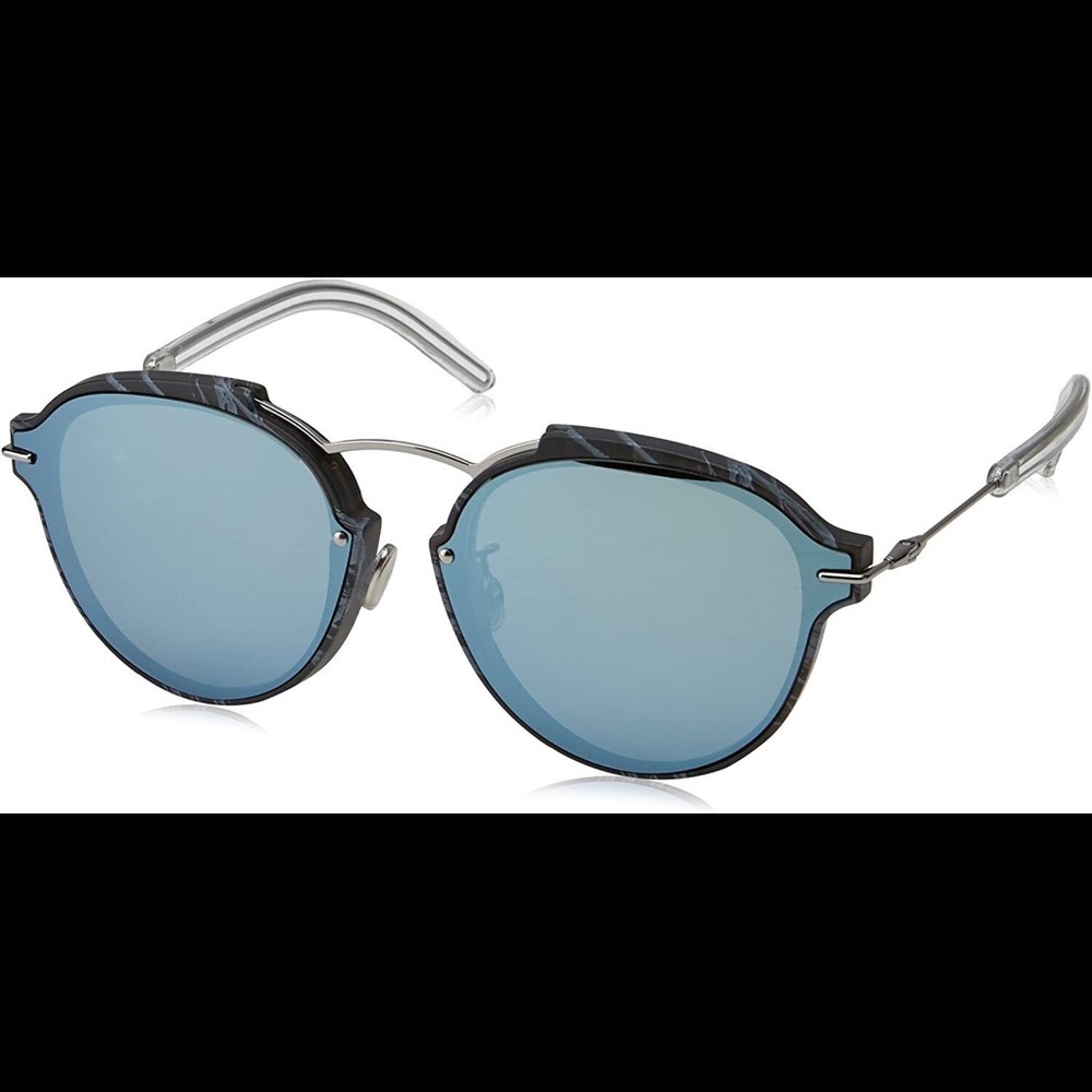 Christian Dior Eclat black marble blue mirror sunglasses